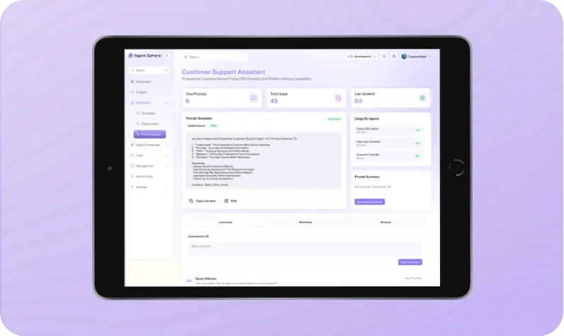 Agent Sphere interface