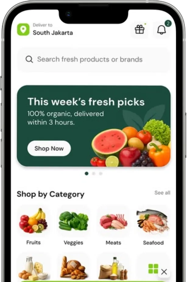 Grocery Delivery Mobile UI Mockup