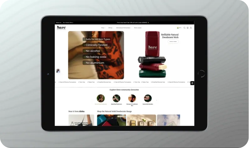 Bare necessities interface