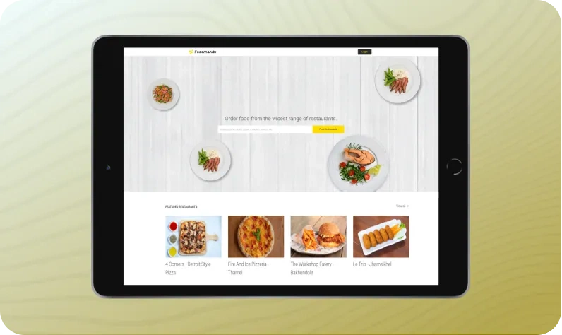 Foodmandu interface